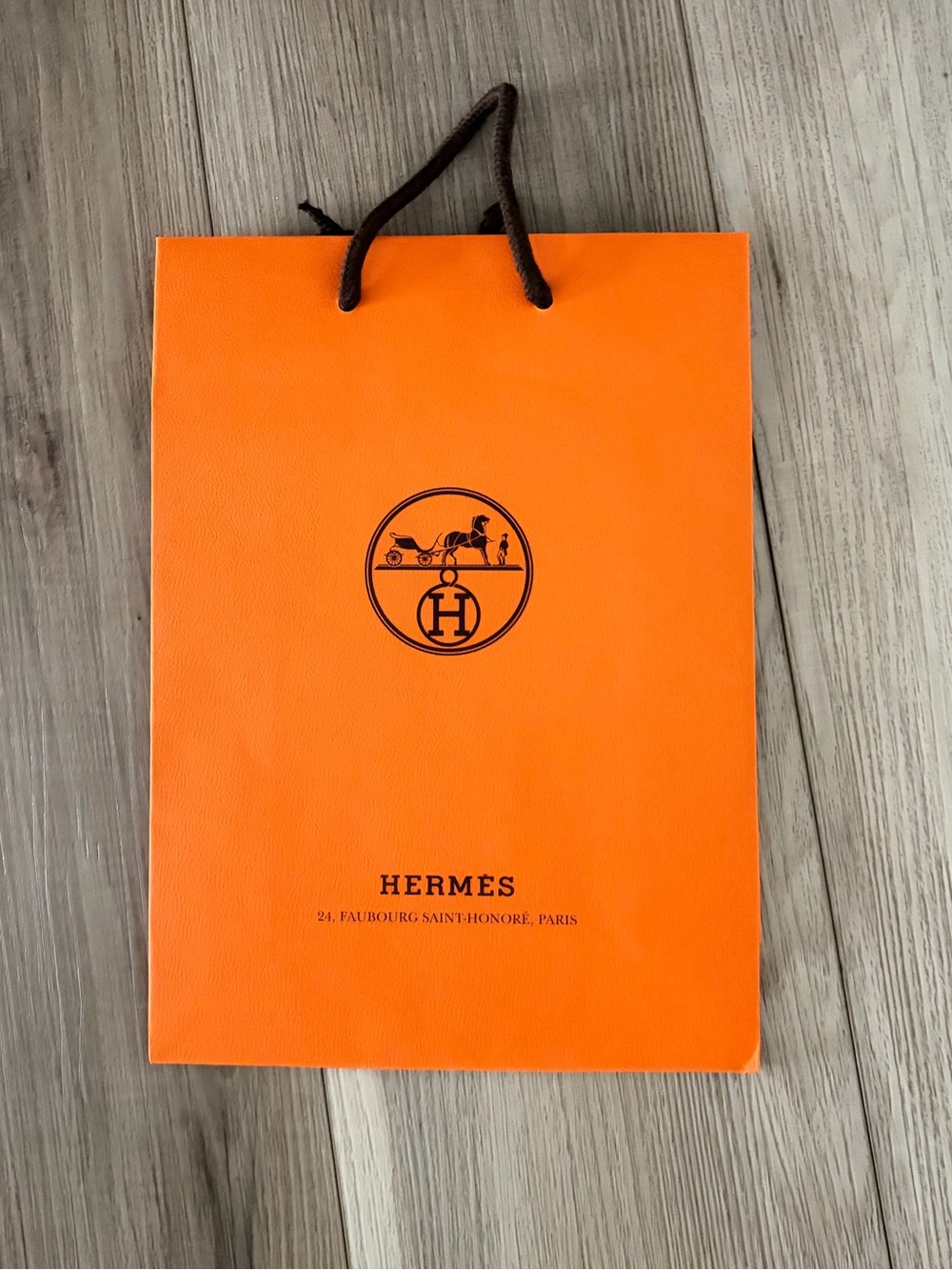 Hermes Shopping Paper Bag with Black Rope Handles from Paris